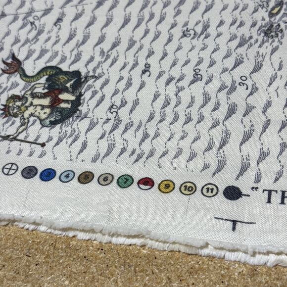 VTG The Mulberry Co Fabric Piece 55”x56” The Great Ocean Design ~ 1993 - Picture 4 of 10